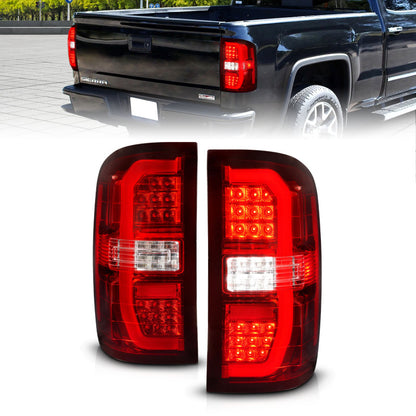 ANZO 14-18 GMC Sierra 1500 LED Taillights Red/Clear