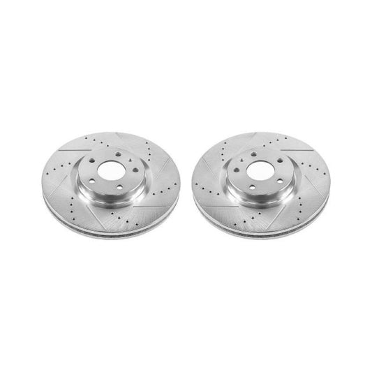 Power Stop 13-19 Ford Fusion Front Evolution Drilled & Slotted Rotors - Pair