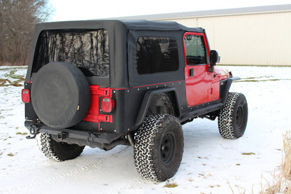 Fishbone Offroad 97-06 Jeep Wrangler TJ Steel Tube Fenders Rear 3In Flare - Blk Textured Powdercoat