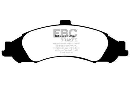 EBC 03-04 Pontiac GTO 5.7 (Solid Rear Rotors) Ultimax2 Front Brake Pads