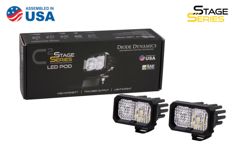 Diode Dynamics Stage Series 2 In LED Pod Sport - White Flood Standard RBL (Pair)