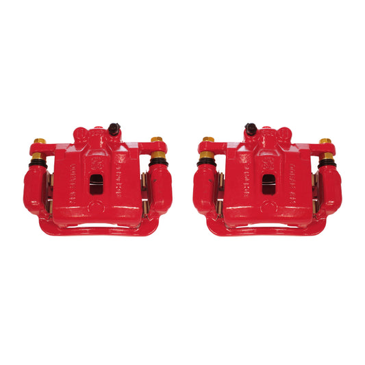 Power Stop 10-16 Hyundai Genesis Coupe Rear Red Calipers w/Brackets - Pair