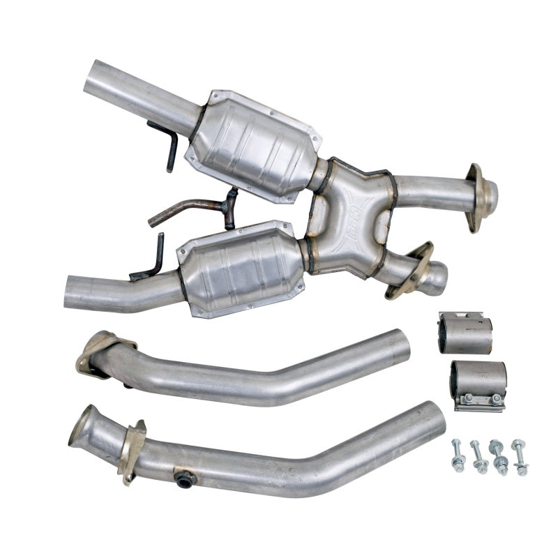 BBK 94-95 Mustang 5.0 High Flow X Pipe With Catalytic Converters - 2-1/2