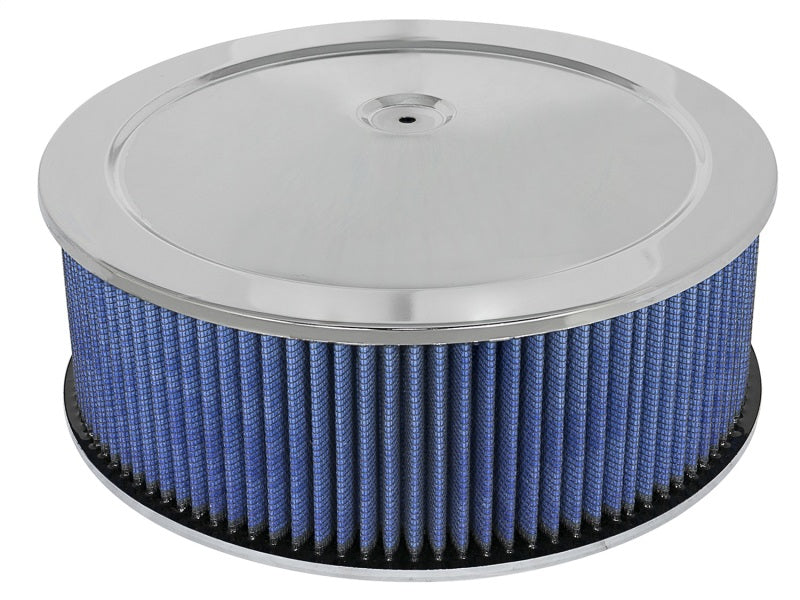 aFe MagnumFLOW Air Filters Round Racing P5R A/F Chrome Assy 14x5: Blk/Blue E/M - Precision R