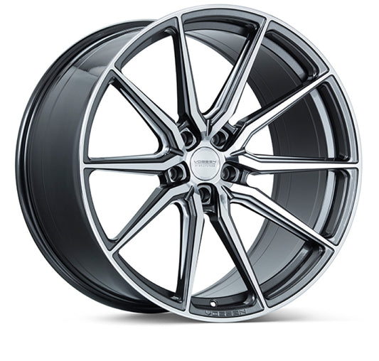 Vossen HF-3 19x8.5 / 5x120 / ET30 / Flat Face / 72.56 - Gloss Graphite Polished Wheel