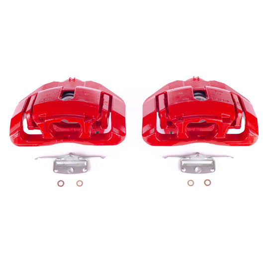 Power Stop 10-15 BMW 550i GT Front Red Calipers w/Brackets - Pair