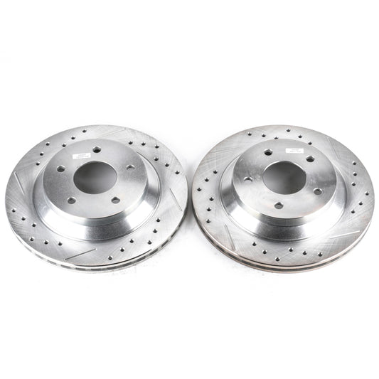 Power Stop 88-95 Chevrolet Corvette Front Evolution Drilled & Slotted Rotors - Pair