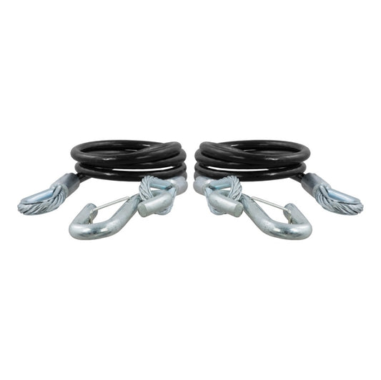 RockJock Curt Towing Safety Cable Kit 44 1/2in Long w/ 2 Snap Hooks 5000lbs 2-Pack