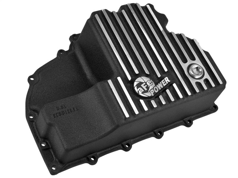 AFE Engine Oil Pan Black Machined; 14-16 Dodge RAM 1500 EcoDiesel 3.0L V6 (td) Precision R