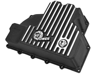 AFE Engine Oil Pan Black Machined; 14-16 Dodge RAM 1500 EcoDiesel 3.0L V6 (td) Precision R