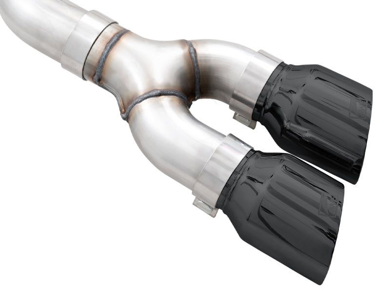 AWE 0FG 21+ Ford F150 Dual Side Exit Cat-Back Exhaust - 4.5in Diamond Black Tips - Precision R