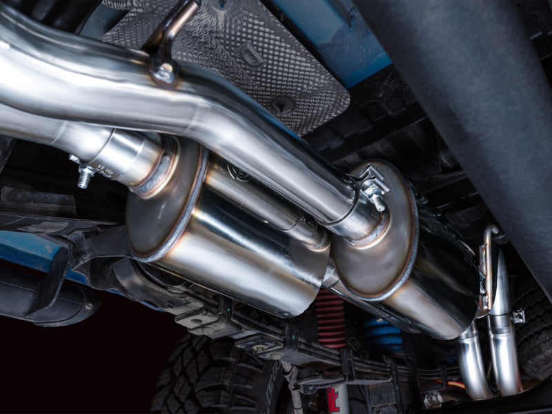 AWE 16-22 Toyota Tacoma 0FG Catback Exhaust w/ BashGuard - Dual Chrome Silver Tips - Precision R