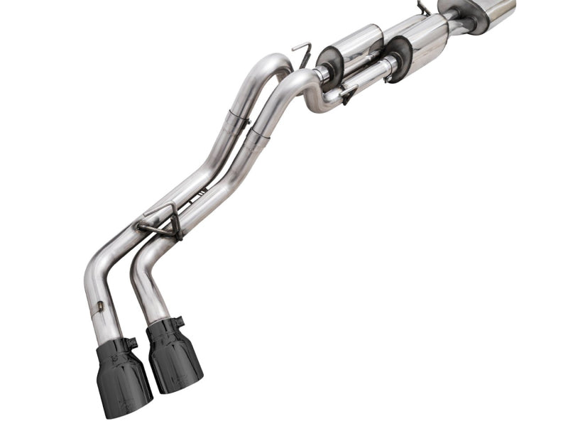 AWE 16-22 Toyota Tacoma 0FG Catback Exhaust w/ BashGuard - Dual Diamond Black Tips - Precision R