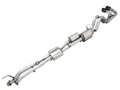 AWE 16-22 Toyota Tacoma 0FG Catback Exhaust w/ BashGuard - Dual Diamond Black Tips - Precision R