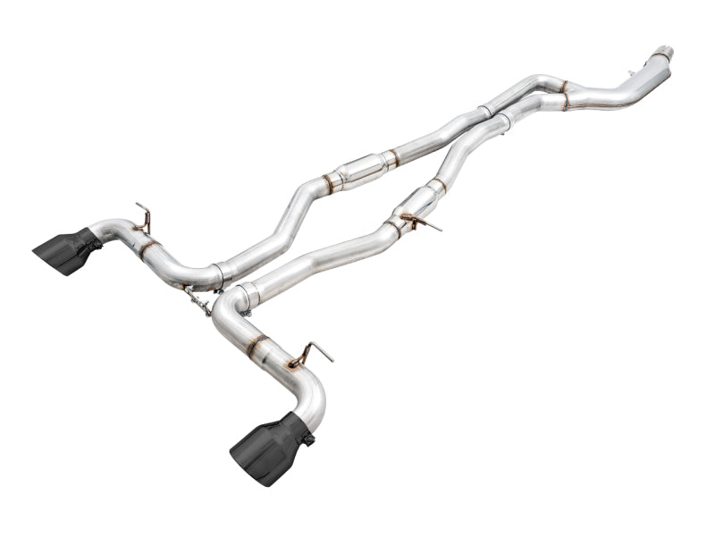 AWE 2020 Toyota Supra A90 Resonated Track Edition Exhaust - 5in Diamond Black Tips - Precision R