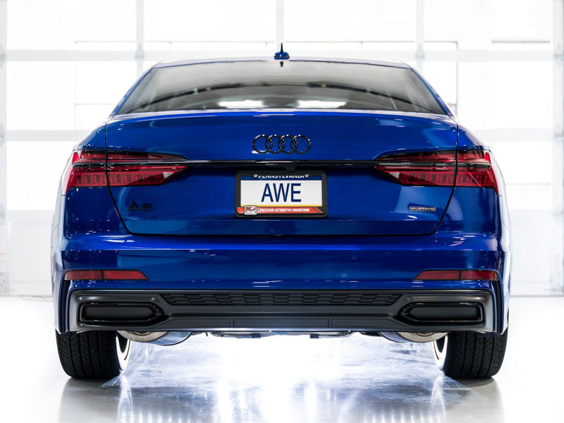 AWE Audi 2019-2023 C8 A6/A7 3.0T Touring Edition Cat-back Exhaust- Turn Downs - Precision R