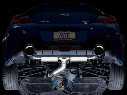 AWE Subaru BRZ/ Toyota GR86/ Toyota 86 Touring Edition Cat-Back Exhaust- Chrome Silver Tips - Precision R