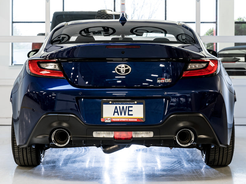 AWE Subaru BRZ/ Toyota GR86/ Toyota 86 Touring Edition Cat-Back Exhaust- Chrome Silver Tips - Precision R