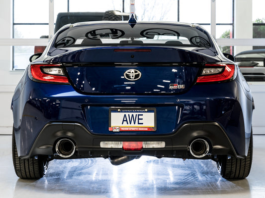 AWE Subaru BRZ/ Toyota GR86/ Toyota 86 Track Edition Cat-Back Exhaust- Chrome Silver Tips - Precision R