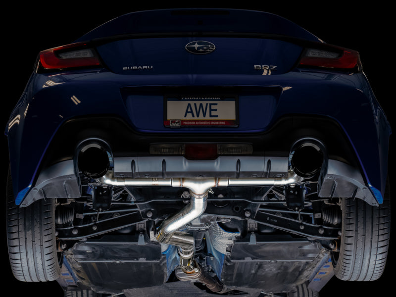 AWE Subaru BRZ / Toyota GR86 / Toyota 86 Track Edition Cat-Back Exhaust- Diamond Black Tips - Precision R