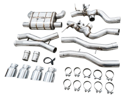 AWE SwitchPath Catback Exhaust for BMW G8X M3/M4 - Chrome Silver Tips - Precision R