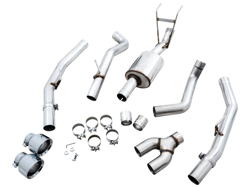 AWE Tuning 09-18 RAM 1500 5.7L (w/Cutouts) 0FG Dual Rear Exit Cat-Back Exhaust - Chrome Silver Tips - Precision R