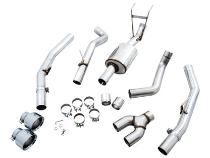 AWE Tuning 09-18 RAM 1500 5.7L (w/Cutouts) 0FG Dual Rear Exit Cat-Back Exhaust - Chrome Silver Tips - Precision R