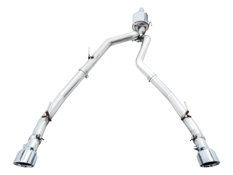 AWE Tuning 09-18 RAM 1500 5.7L (w/Cutouts) 0FG Dual Rear Exit Cat-Back Exhaust - Chrome Silver Tips - Precision R