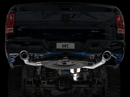 AWE Tuning 09-18 RAM 1500 5.7L (w/Cutouts) 0FG Dual Rear Exit Cat-Back Exhaust - Chrome Silver Tips - Precision R