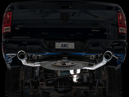 AWE Tuning 09-18 RAM 1500 5.7L (w/Cutouts) 0FG Dual Rear Exit Cat-Back Exhaust - Chrome Silver Tips - Precision R