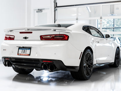 AWE Tuning 16-19 Chevy Camaro SS Non-Res Cat-Back Exhaust -Touring Edition (Quad Diamond Black Tips) - Precision R