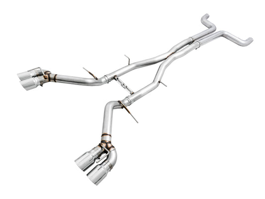 AWE Tuning 16-19 Chevy Camaro SS Non-Res Cat-Back Exhaust - Track Edition (Quad Chrome Silver Tips) - Precision R