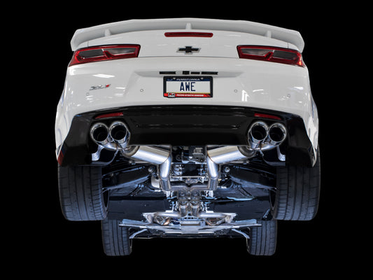 AWE Tuning 16-19 Chevy Camaro SS Res Cat-Back Exhaust -Touring Edition (Quad Chrome Silver Tips) - Precision R