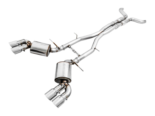 AWE Tuning 16-19 Chevy Camaro SS Res Cat-Back Exhaust -Touring Edition (Quad Chrome Silver Tips) - Precision R