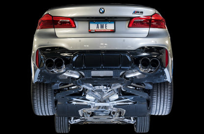 AWE Tuning 18-19 BMW F90 M5 SwitchPatch Cat-Back Exhaust- Black Diamond Tips - Precision R