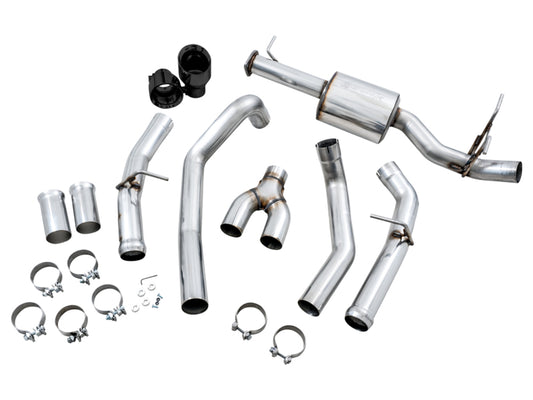 AWE Tuning 19-21 RAM 1500 5.7L (w/Cutouts) 0FG Dual Rear Exit Cat-Back Exhaust - Diamond Black Tips - Precision R