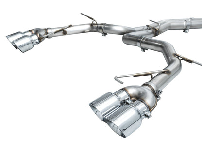 AWE Tuning 19-23 Audi C8 S6/S7 2.9T V6 AWD Track Edition Exhaust - Chrome Silver Tips - Precision R