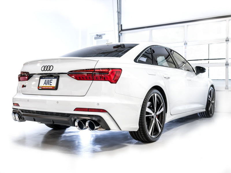 AWE Tuning 19-23 Audi C8 S6/S7 2.9T V6 AWD Track Edition Exhaust - Chrome Silver Tips - Precision R