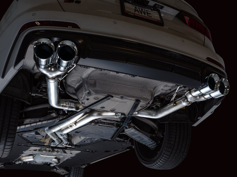 AWE Tuning 19-23 Audi C8 S6/S7 2.9T V6 AWD Track Edition Exhaust - Chrome Silver Tips - Precision R