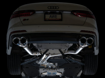 AWE Tuning 19-23 Audi C8 S6/S7 2.9T V6 AWD Track Edition Exhaust - Chrome Silver Tips - Precision R