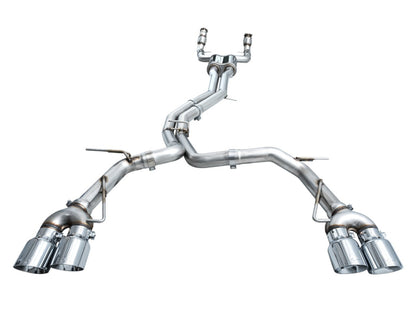 AWE Tuning 19-23 Audi C8 S6/S7 2.9T V6 AWD Track Edition Exhaust - Chrome Silver Tips - Precision R