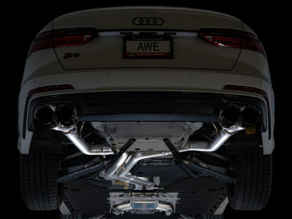 AWE Tuning 19-23 Audi C8 S6/S7 2.9T V6 AWD Track Edition Exhaust - Diamond Black Tips - Precision R