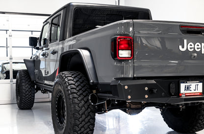 AWE Tuning 20-21 Jeep Gladiator JT 3.6L Tread Edition Cat-Back Dual Exhaust - Diamond Black Tip - Precision R