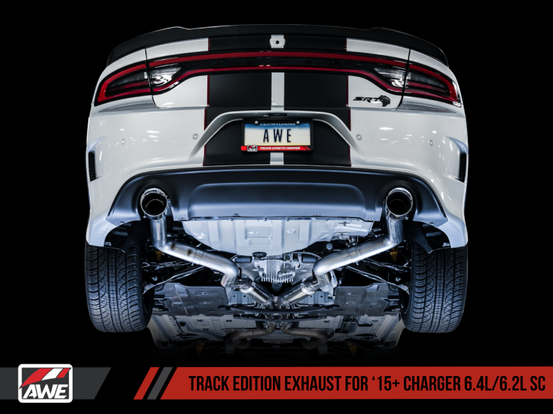 AWE Tuning 2015+ Dodge Charger 6.4L/6.2L Supercharged Track Edition Exhaust - Chrome Silver Tips - Precision R