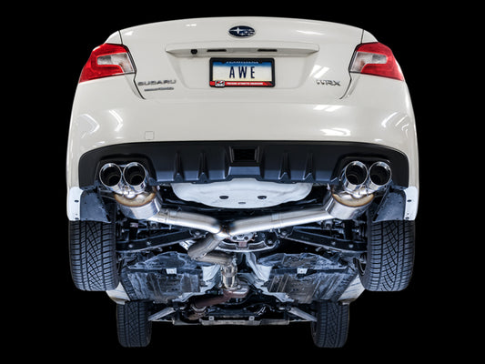 AWE Tuning 2015+ Subaru WRX VA Sedan Touring Edition Exhaust - Chrome Silver Tips (102mm) - Precision R