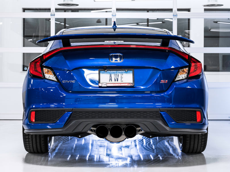 AWE Tuning 2016+ Honda Civic Si Touring Edition Exhaust w/Front Pipe & Triple Diamond Black Tips - Precision R