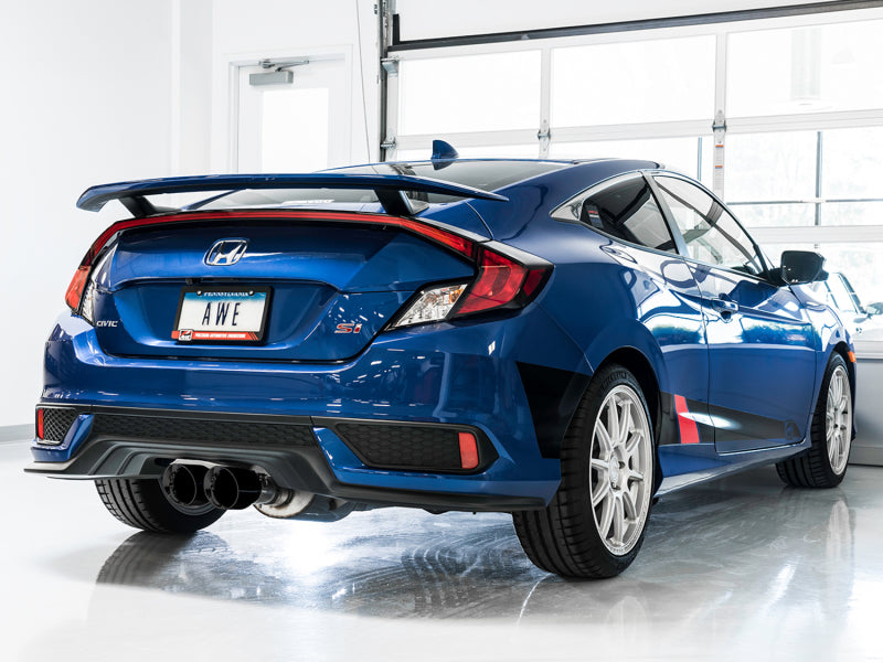 AWE Tuning 2016+ Honda Civic Si Track Edition Exhaust w/Front Pipe & Dual Diamond Black Tips - Precision R