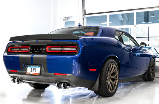 AWE Tuning 2017+ Challenger 5.7 Touring Edition Exhaust - Non-Resonated - Diamond Black Quad Tips - Precision R