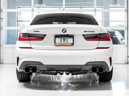 AWE Tuning 2019+ BMW M340i (G20) Track Edition Exhaust - Quad Chrome Silver Tips - Precision R