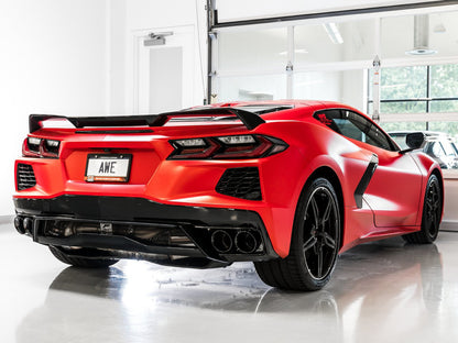 AWE Tuning 2020 Chevrolet Corvette (C8) Track Edition Exhaust - Quad Diamond Black Tips - Precision R